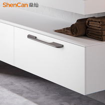American modern simple high-grade light luxury cabinet drawer aluminum alloy silver gray strip handle wardrobe cabinet door handle