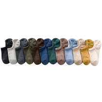 Mens socks short socks deodorant and sweat-absorbing summer breathable cotton boat socks mens summer low-top shallow invisible socks thin section