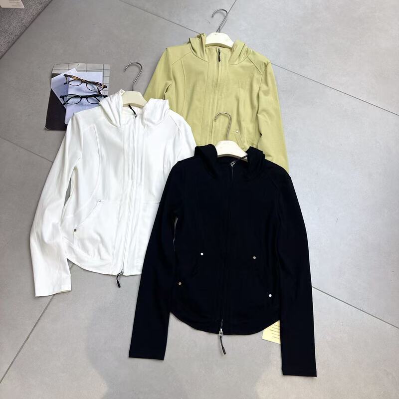2617 Yunyi Luxury Summer New Style Hooded Double-Zip High-Elasticity Sweatshirt Jacket, m Chest Circumference 94, Length 55