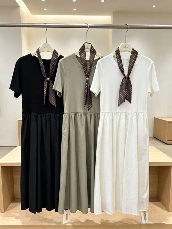 9531 Leijia Summer New Style Round Neck Short-Sleeved Waist-Cinching Slimming Dress, m Bust Size 98, Length 122 9531 Leijia Summer New Style Round Neck Short-Sleeved Waist-Cinching Slimming Dress, m Bust Size 98, Length 122