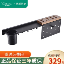 Kitchen shelf wall-mounted vegetable knife holder stainless steel storage rack multifunctional household chopsticks tube seasoning rack