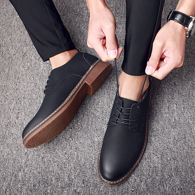 Leather shoes Inn Business men 2022 Spring new Korean version Trend Soft Bottom 100 hitch Heightened Genuine Leather Casual Shoes