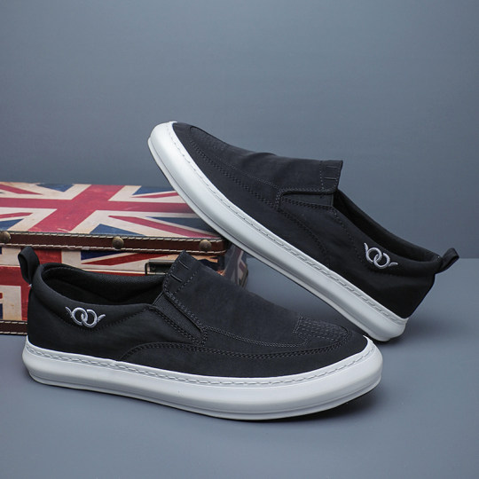 Новые мужские слипоны 2025 года: повседневные, универсальные, низкие кеды из канваса в корейском стиле, модные, дышащие, удобные.