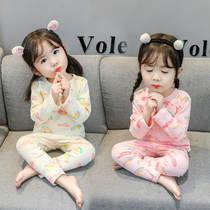 Girls pajamas 1 spring and autumn 2020 new 2 long sleeves 3 years old childrens home clothing set autumn and winter 5 baby girls