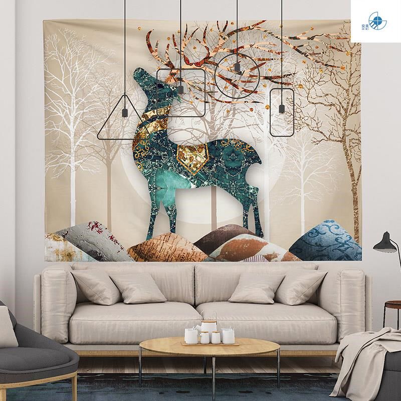 Wall cloth background Wall background ins hanging cloth Nordic cold wind Large oversized bedroom bed decorative tapestry