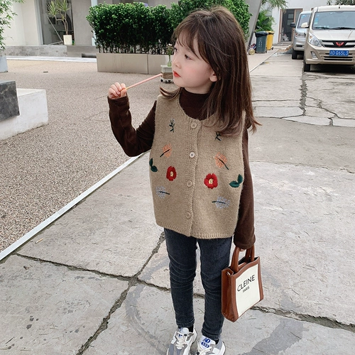 Трикотажный жилет, детский комплект, свитер, детская одежда, в западном стиле, осенний