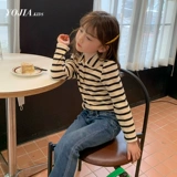 Базовая приятная телу детская кукла, детский осенний лонгслив, кукольный воротник, осенняя, в западном стиле, детская одежда