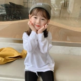 Приятный телу осенний детский лонгслив, в корейском стиле, детская одежда, в западном стиле