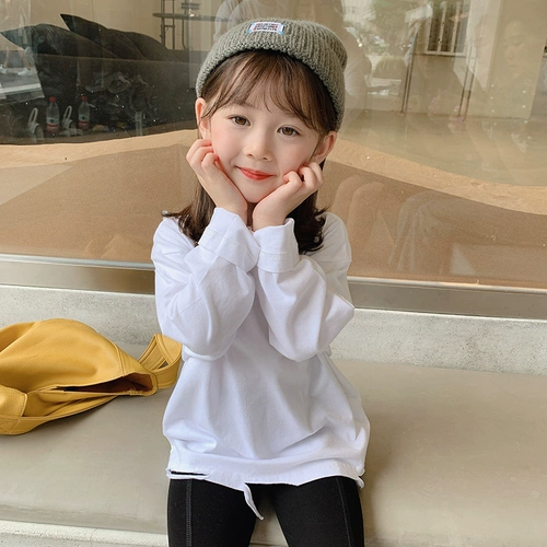 Приятный телу осенний детский лонгслив, в корейском стиле, детская одежда, в западном стиле