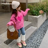 Демисезонный свитер, шерстяной трикотажный пуховик, в корейском стиле, в западном стиле, оверсайз, увеличенная толщина