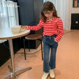 Базовая приятная телу детская кукла, детский осенний лонгслив, кукольный воротник, осенняя, в западном стиле, детская одежда