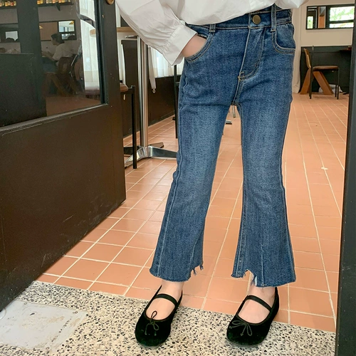 yojia Джинсы, штаны-клёш, детские штаны, новая коллекция, осенние