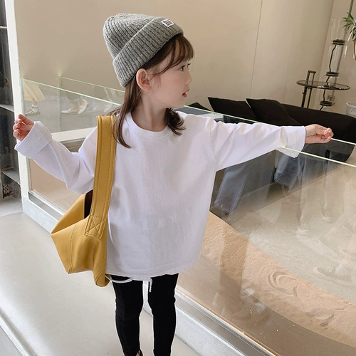 Приятный телу осенний детский лонгслив, в корейском стиле, детская одежда, в западном стиле