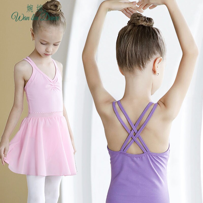 Children's dance clothes girls practice clothes summer sling jumpsuit girls ballet Chinese dance examination dance clothes