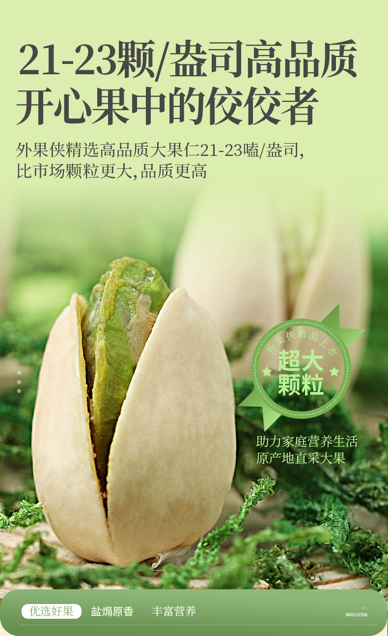 外果侠 盐焗开心果 480g罐装 图2