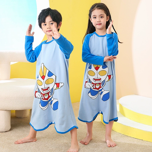 Ultra, хлопковый демисезонный банный халат для мальчиков, детский Ультрамен Тига, зимняя пижама