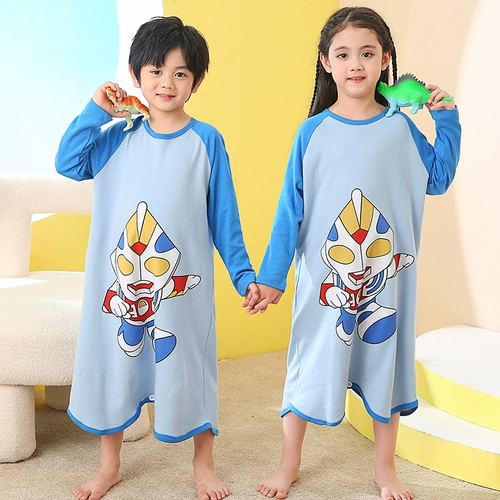 Ultra, хлопковый демисезонный банный халат для мальчиков, детский Ультрамен Тига, зимняя пижама
