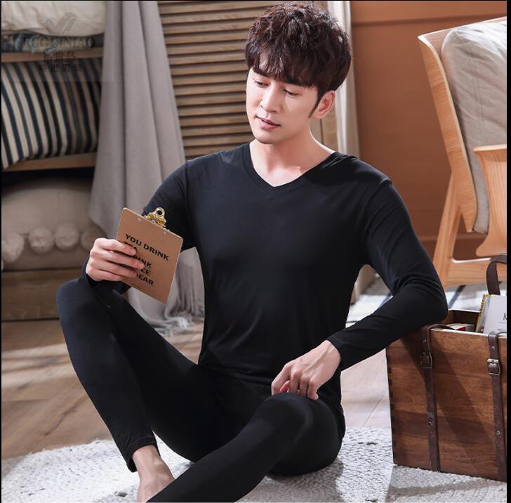 Rich Guido Autumn Clothes Sanitary Pants Men Suit Slim Fit Pure Cotton Tight Body Warm Pyjamas Big Size Casual Comfort Underwear