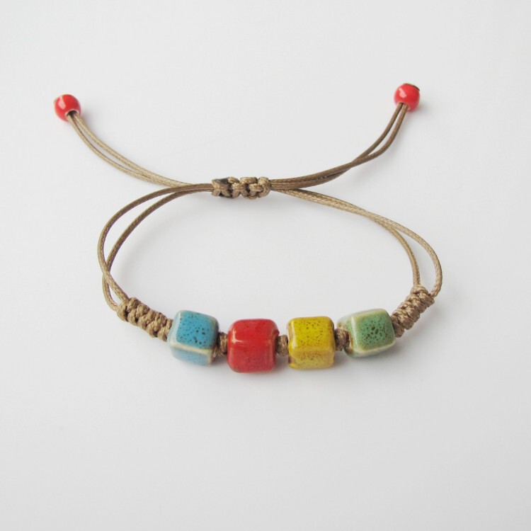 Colorful Heart Bracelets, Hand-Woven Peach Heart Flower Glaze Bracelets, Versatile and Simple Ethnic Style Ceramic Jewelry for Men and Women Colorful Heart Bracelets, Hand-Woven Peach Heart Flower Glaze Bracelets, Versatile and Simple Ethnic Style Ceramic Jewelry for Men and Women