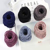 100 black rubber band Hairband female adult simple hair rope leather band high elastic large base head rope