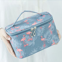 Flower cosmetic bag ins Wind Super fire portable simple large capacity storage box bag box girl heart wash small