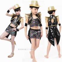 Sequined toddler dance costume performance suit Colorful processing dovetail girl neutral performance suit