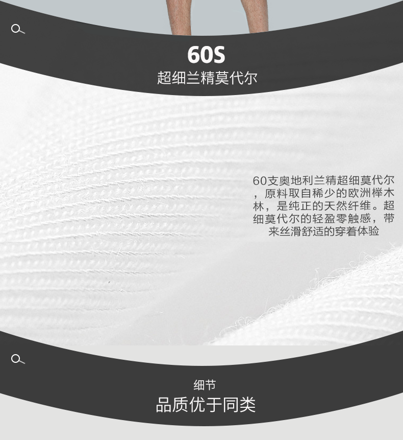 小米生态链 棉花史密斯 60支兰精莫代尔 男一片式无痕内裤 3条 图6