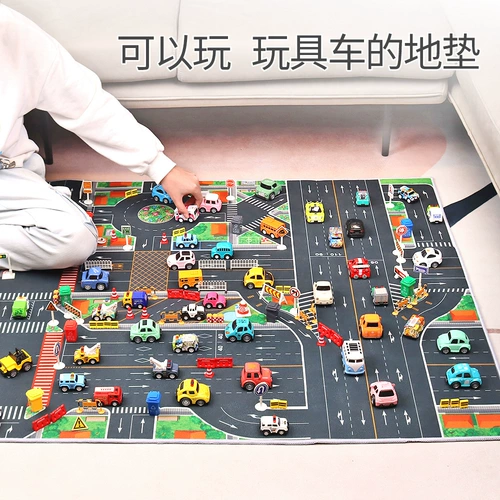 Детская семейная игрушка, парковка, карта для мальчиков, транспорт, нескользящий игровой коврик