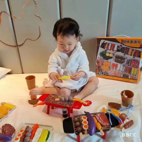 Детские семейные кухонные игрушки приготовление барбекю для барбекю Моделирование пищи.