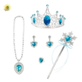 Детский плащ для принцессы, волшебная палочка, ожерелье, серьги, кольцо, ювелирное украшение
