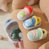 Зимние тапочки для мальчиков, мультяшный удерживающий тепло динозавр, детские туфли, детская обувь, подходит для подростков