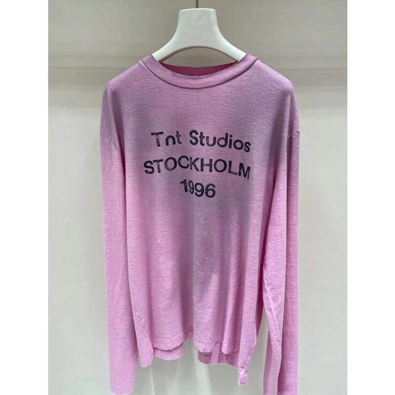 Blcgtnt Top Version! 1996 Print 85% Cotton 15% Linen Unisex Couple Loose Pink Long Sleeve T-Shirt Trendy Blcgtnt Top Version! 1996 Print 85% Cotton 15% Linen Unisex Couple Loose Pink Long Sleeve T-Shirt Trendy