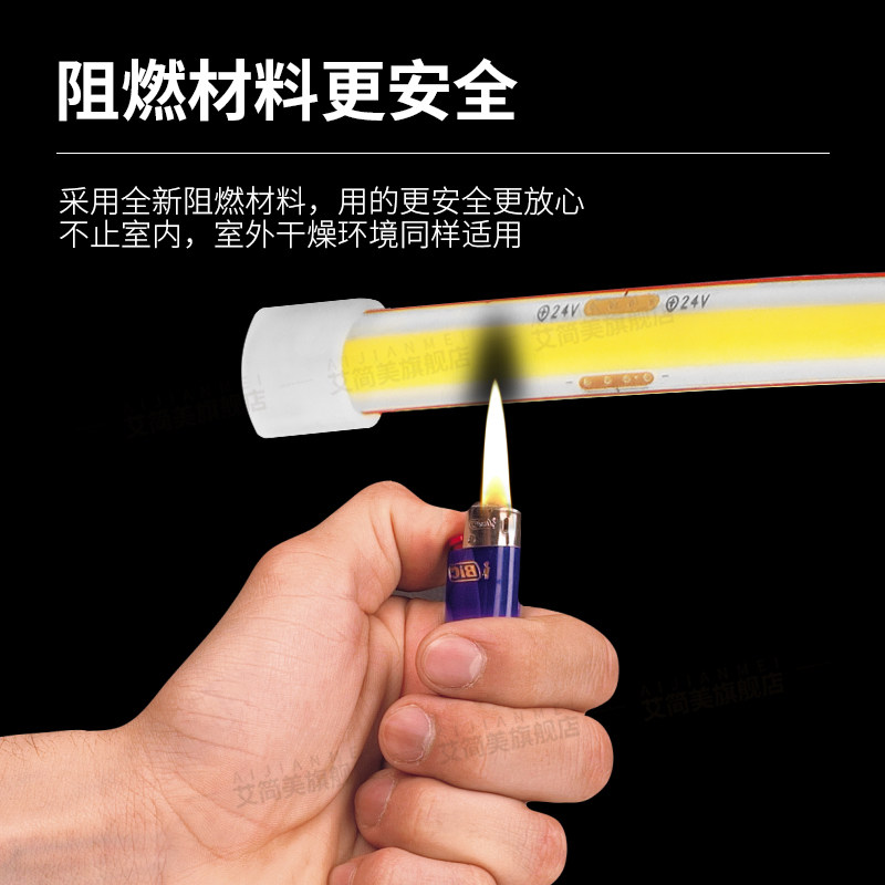 Outdoor Waterproof Led Light Strip for Outdoor Walls, Steps, Courtyards, Gardens, 24V Low Voltage Cob Light Strip, Fish Tank, Swimming Pool Light