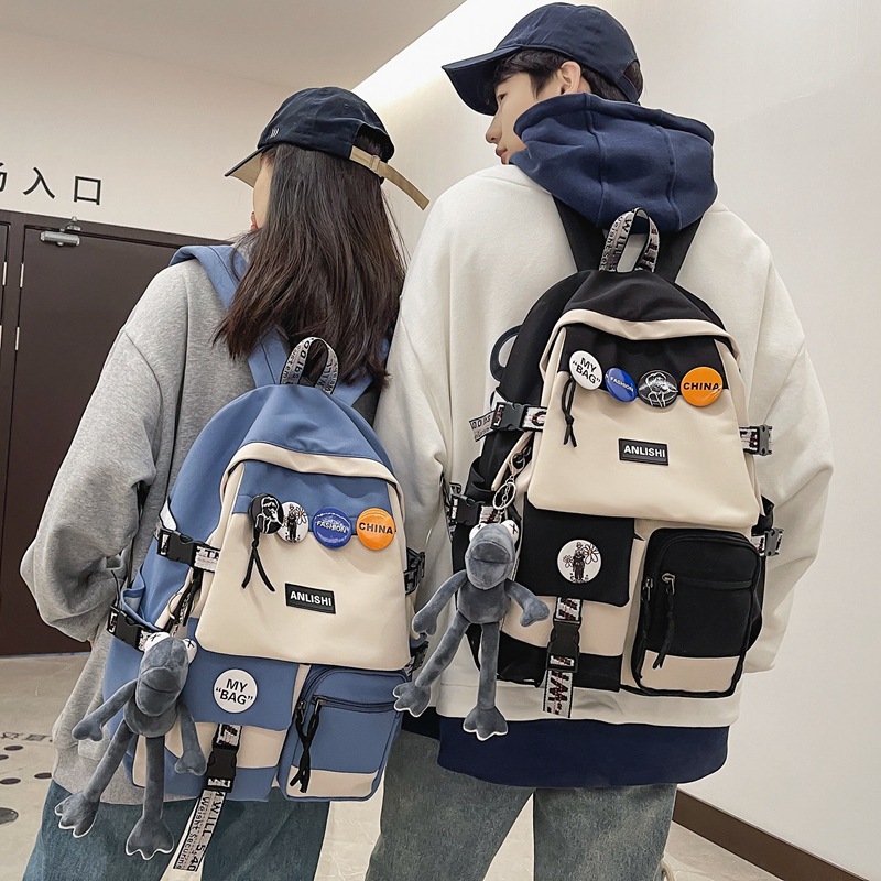 French counter Cins Kuku~ schoolbag men's new college students middle-aged women's large-capacity backpack backpack couple