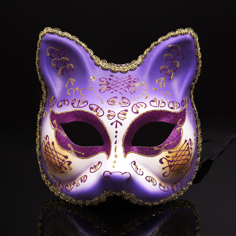 Carnival Riot Fox Mask Makeup Prom Big Face Cat Mask Adult Half Face Party Gala Cartoon Venice