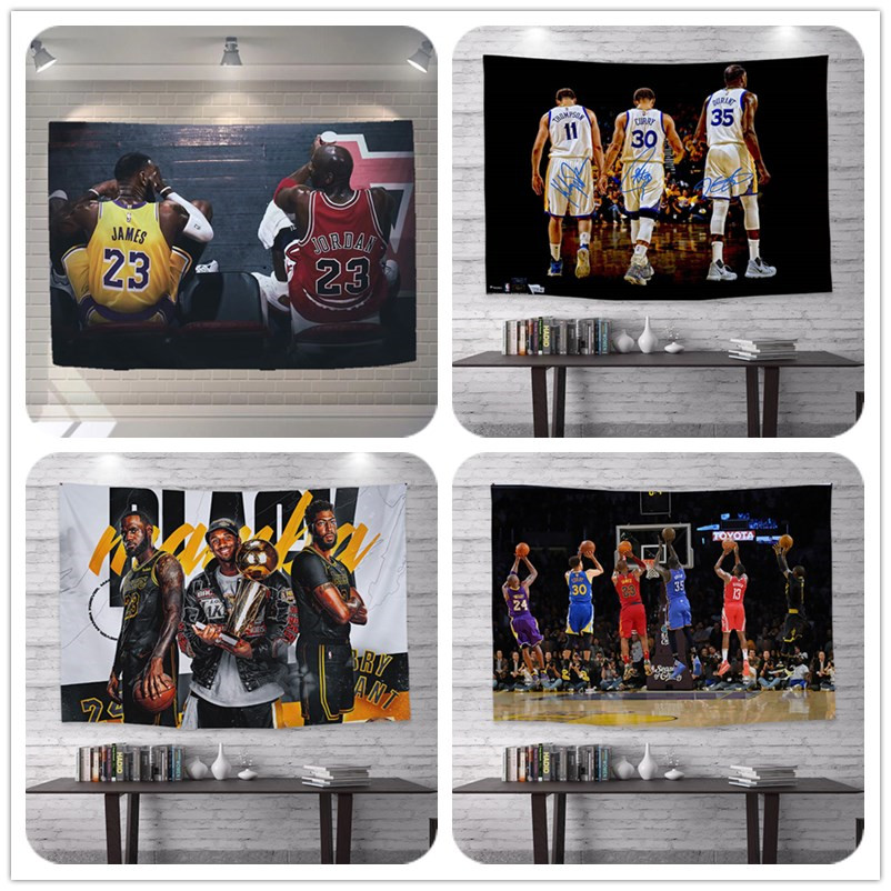 nba basketball hanging bukuri James star background wall cloth student dormitory bedroom renovation bedside decoration cloth