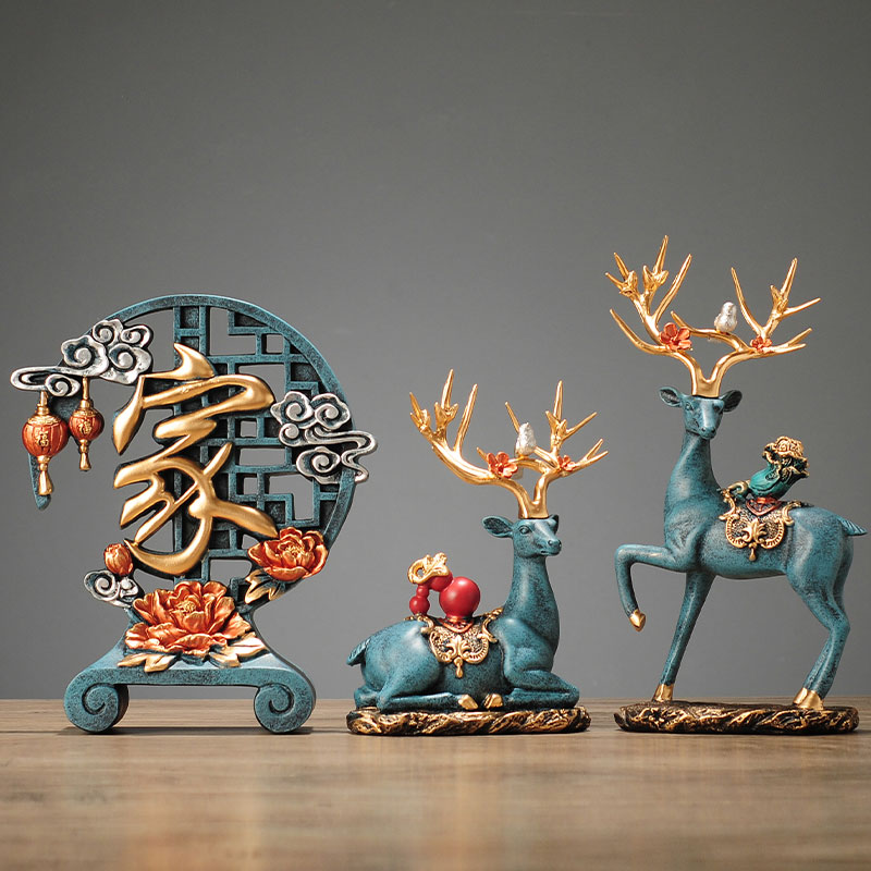 New Chinese Home Swing Creative Chinese Deer Living Room Seasonal Decoration Tea Several Desktop Company Official