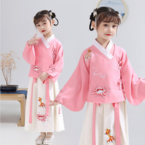 Childrens Hanfu girls Tang suit Chinese style ancient costume cheongsam super fairy dress long-sleeved princess dress spring and summer suit new