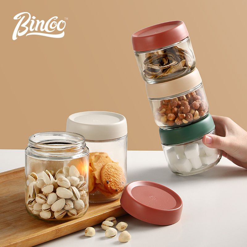 Bincoo Seal Tank Glass Jars Grain Grain Storage Tank Storage Tank Kitchen Five Valley Grocery Cereals Containing box