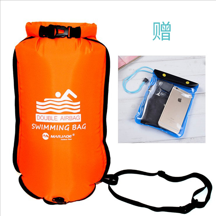 Anti-drowning swimming bag double airbag swimming float storage waterproof bag Tear-proof nylon life-saving ball thickened wear-resistant