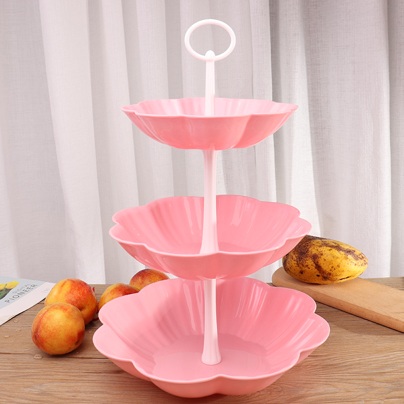 Three-layer fruit plate Double-layer fruit basket Candy plate Snack plate Living room dried fruit box Dessert rack Candy box hot pot shop