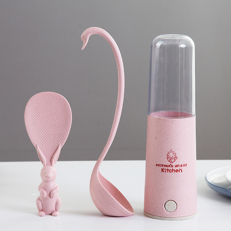 Rice Spoon Cute Soup Spoon Small Animal Non Stick Rice Solid Rice Shovel Plastic Long Handle Soup Spoon Home Big chopstick cylinder