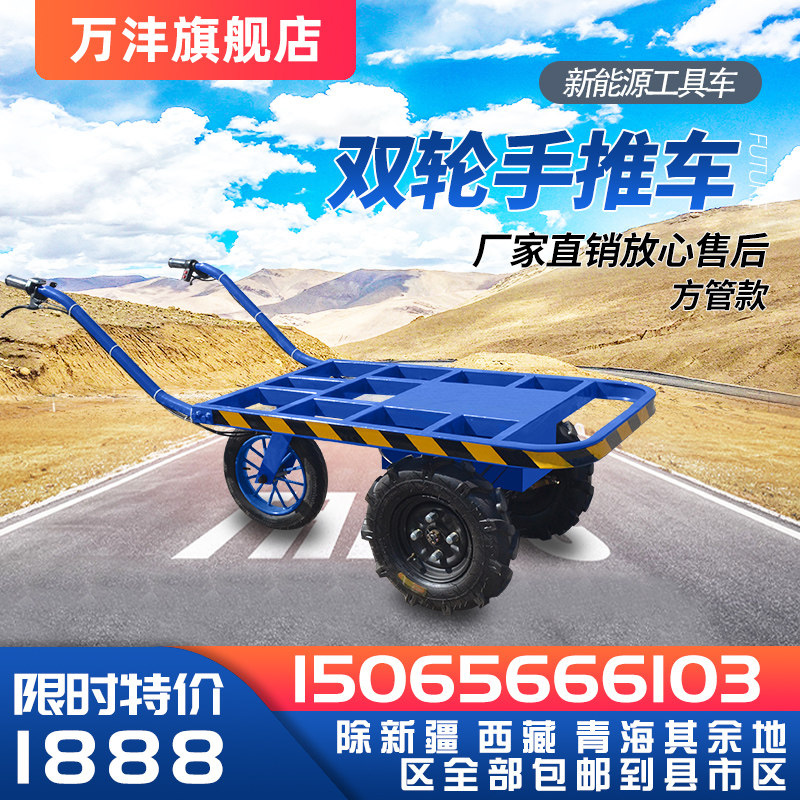 Electric tricycle trolley handling lacargo flatbed truck small chicken bus agricultural double wheel boost transport little iron car