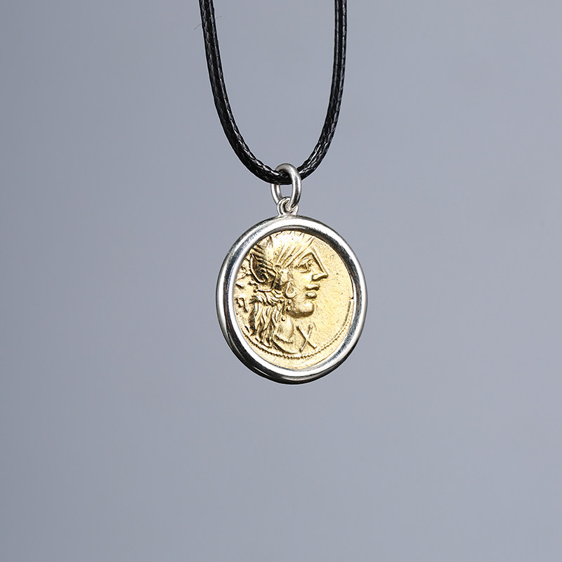 Zhishen Mercury American small silver coin pendant 925 sterling silver necklace literary retro light luxury niche pendant single pendant