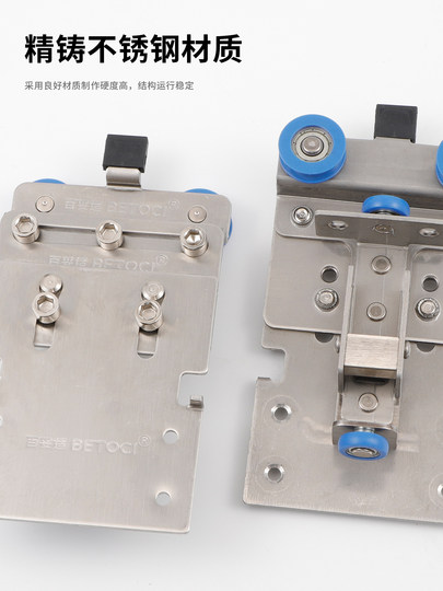 Push-button butterfly door hardware accessories Wardrobe pocket door slide hidden folding side insert swing door track