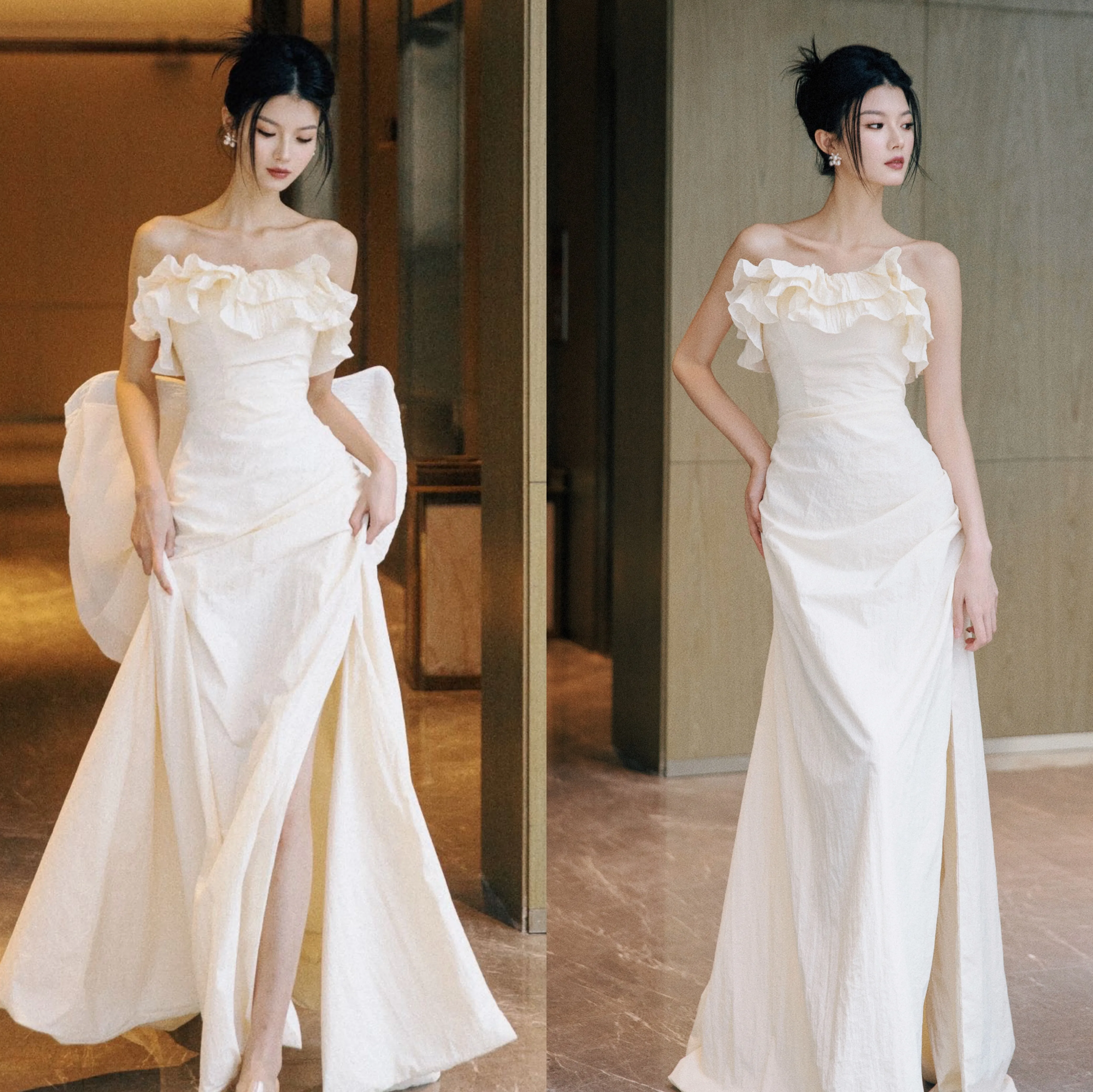 Аренда действительно нишевого дизайнера Bai Yi Xu Gao Ding Dress [Chu Man] Наряд на утро