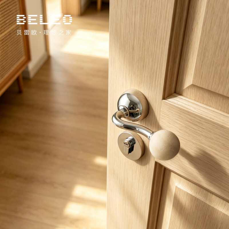 Berreo French-Style Vintage Retro Door Lock Magnetic Silent Indoor Bedroom Wooden Door Lock with Stone Door Handle Berreo French-Style Vintage Retro Door Lock Magnetic Silent Indoor Bedroom Wooden Door Lock with Stone Door Handle