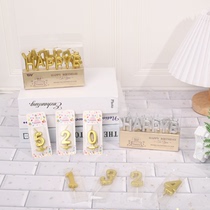 Cake Decoration Happy Birthday Native letters Digital candle Baby birthday party baked goods