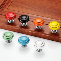 Multi-Xiang drawer handle single hole ceramic small handle seven color multi-color modern childrens room cabinet door cartoon handle