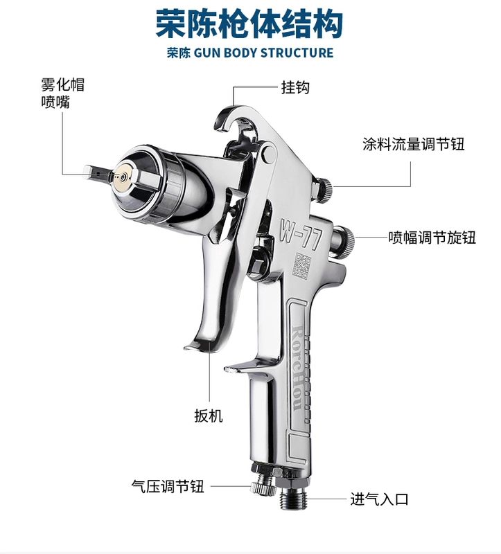 Súng phun sơn tay cầm kim loại nhỏ gọn, Dụng cụ phun sơn cầm tay mini súng phun sơn bị xì hơi